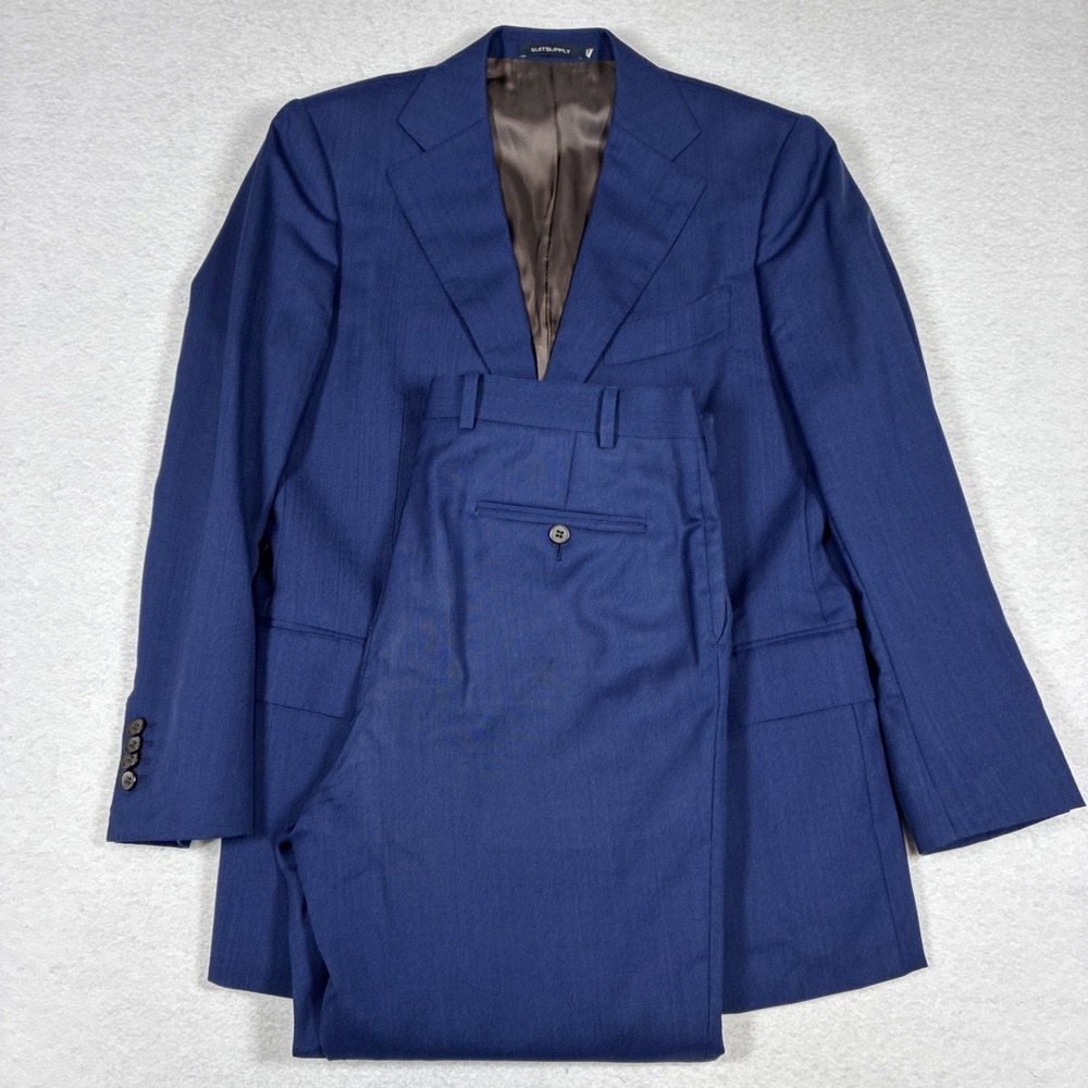 Suitsupply Lazio Brescia Suit 40S 34x29 Navy Blue 100% Wool Formal Preppy